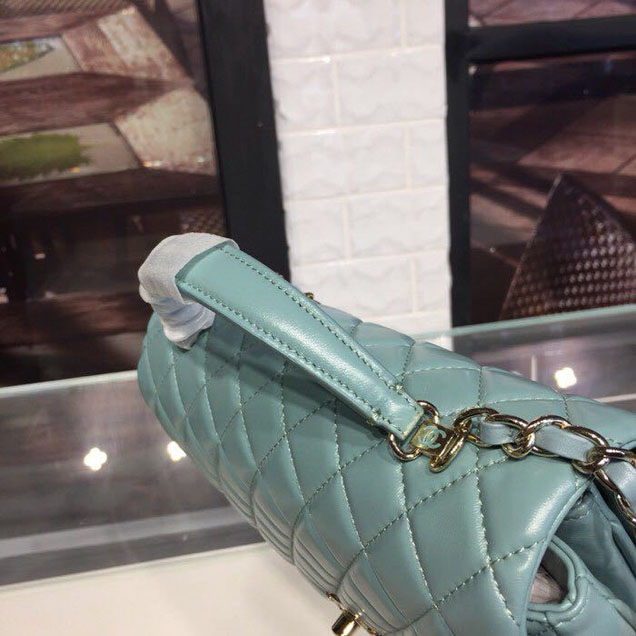 Chanel Citizen Chic Medium Flap Bag 25cm Silver Hardware Lambskin Leather Spring Summer Act 1 2018 Collection Turquoise