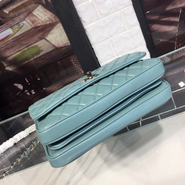 Chanel Citizen Chic Medium Flap Bag 25cm Silver Hardware Lambskin Leather Spring Summer Act 1 2018 Collection Turquoise