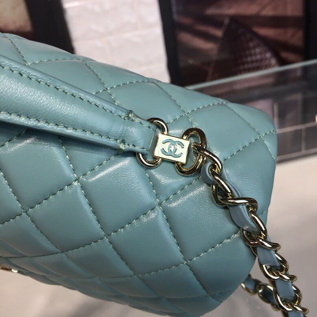 Chanel Citizen Chic Medium Flap Bag 25cm Silver Hardware Lambskin Leather Spring Summer Act 1 2018 Collection Turquoise
