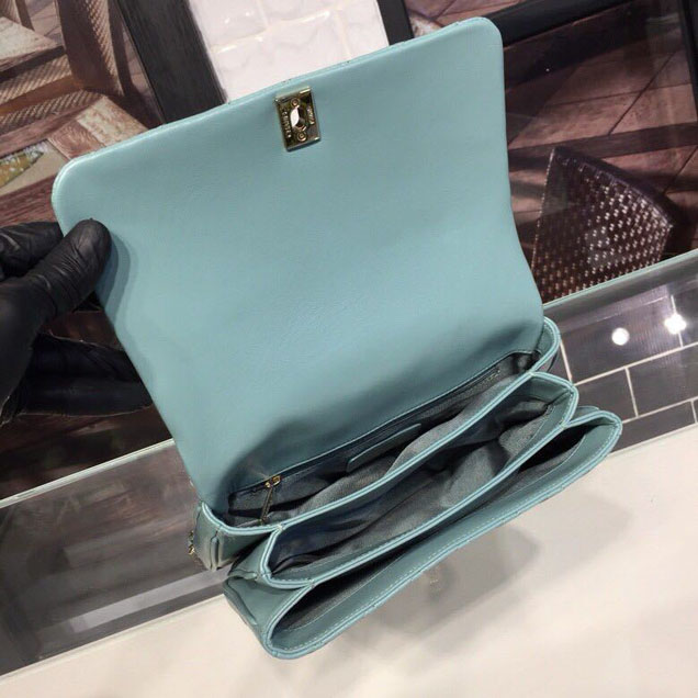 Chanel Citizen Chic Medium Flap Bag 25cm Silver Hardware Lambskin Leather Spring Summer Act 1 2018 Collection Turquoise