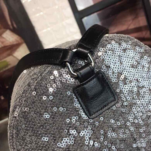 Chanel Sequin Waterfall Backpack Bag 18cm Silver Hardware Lambskin Leather Spring Summer Act 2 2018 Collection Black