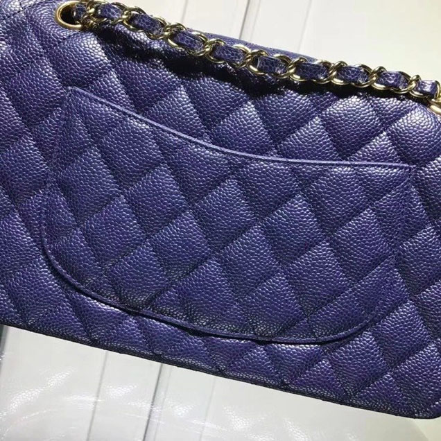 Chanel Classic Double Flap Bag Gold Hardware Caviar Lambskin Leather Spring Summer Act 2 2018 Collection Navy Blue