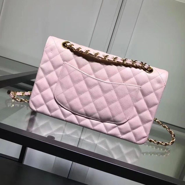 Chanel Classic Double Flap Bag Gold Hardware Caviar Lambskin Leather Spring Summer Act 2 2018 Collection Pink