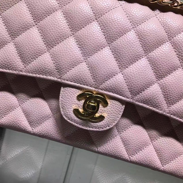 Chanel Classic Double Flap Bag Gold Hardware Caviar Lambskin Leather Spring Summer Act 2 2018 Collection Pink