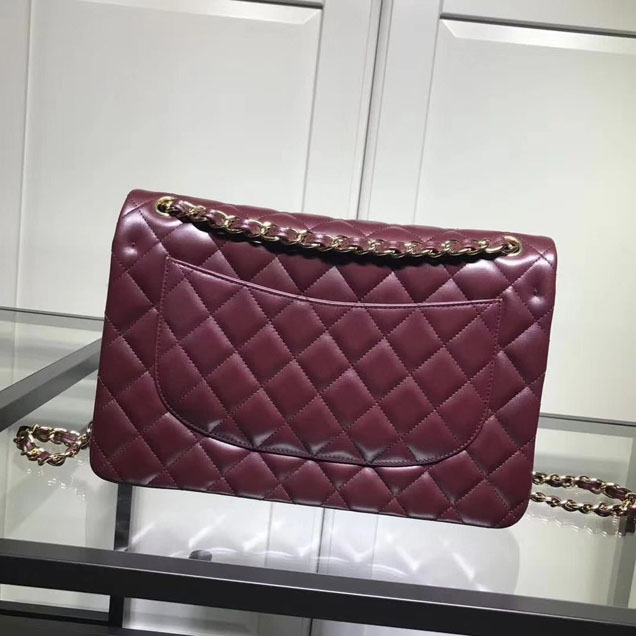 Chanel Classic Double Flap Bag Gold Hardware Lambskin Leather Spring Summer Act 2 2018 Collection Plum