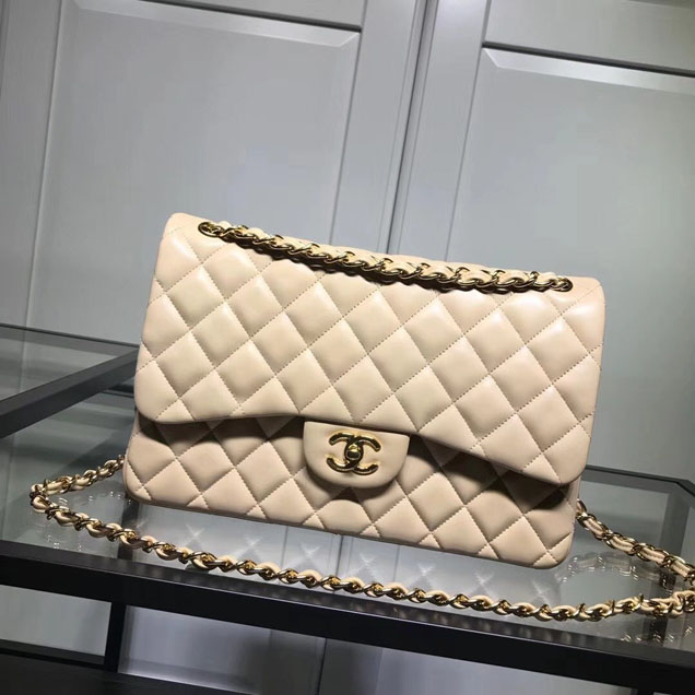 Chanel Classic Double Flap Bag Gold Hardware Lambskin Leather Spring Summer Act 2 2018 Collection Apricot