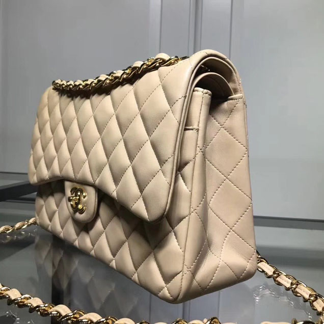 Chanel Classic Double Flap Bag Gold Hardware Lambskin Leather Spring Summer Act 2 2018 Collection Apricot