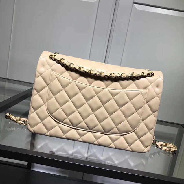 Chanel Classic Double Flap Bag Gold Hardware Lambskin Leather Spring Summer Act 2 2018 Collection Apricot