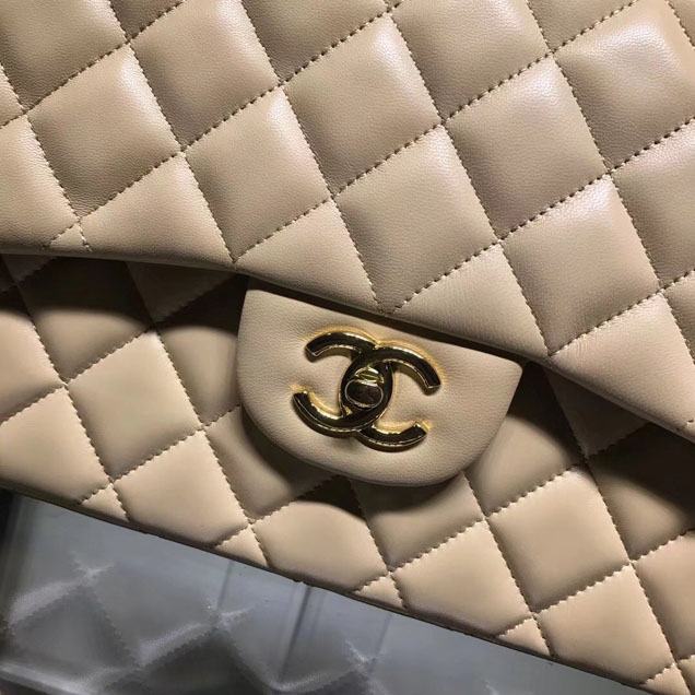 Chanel Classic Double Flap Bag Gold Hardware Lambskin Leather Spring Summer Act 2 2018 Collection Apricot