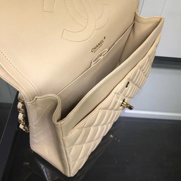 Chanel Classic Double Flap Bag Gold Hardware Lambskin Leather Spring Summer Act 2 2018 Collection Apricot
