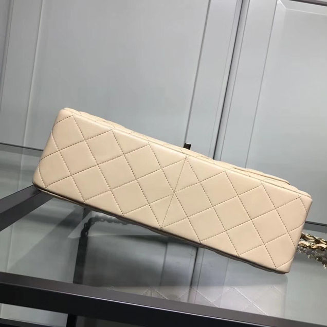 Chanel Classic Double Flap Bag Gold Hardware Lambskin Leather Spring Summer Act 2 2018 Collection Apricot