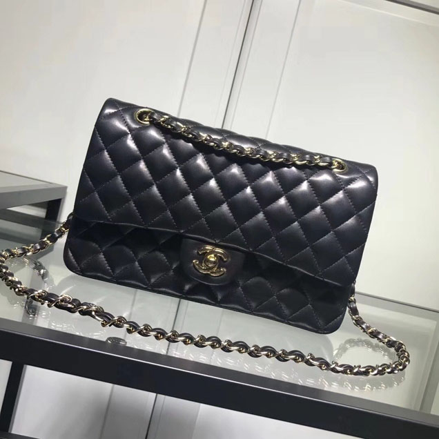 Chanel Classic Double Flap Bag Gold Hardware Lambskin Leather Spring Summer Act 2 2018 Collection Black