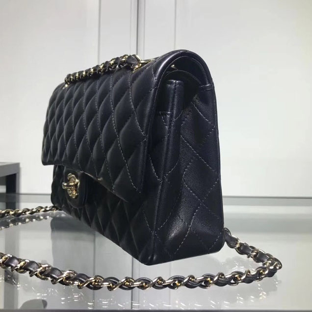 Chanel Classic Double Flap Bag Gold Hardware Lambskin Leather Spring Summer Act 2 2018 Collection Black