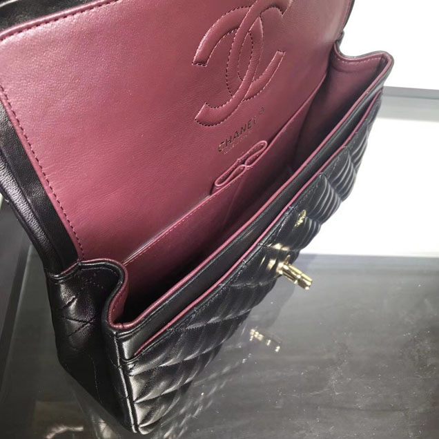 Chanel Classic Double Flap Bag Gold Hardware Lambskin Leather Spring Summer Act 2 2018 Collection Black