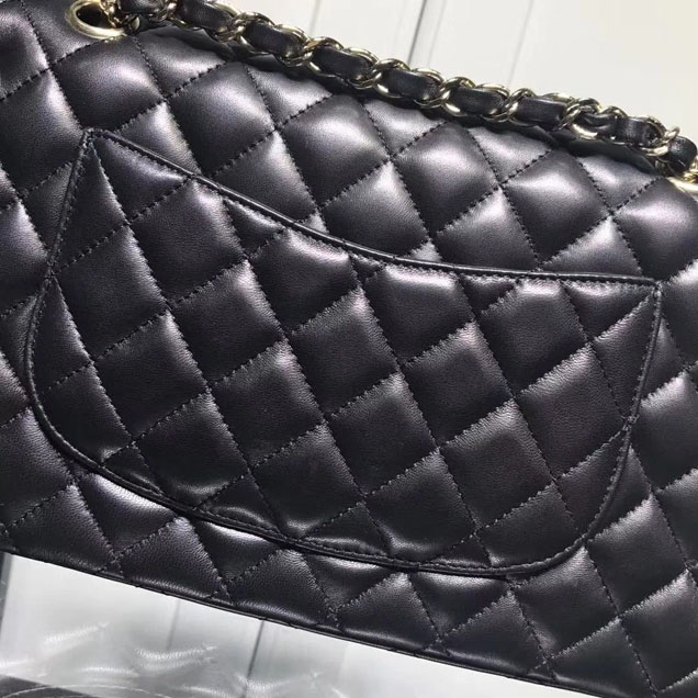 Chanel Classic Double Flap Bag Gold Hardware Lambskin Leather Spring Summer Act 2 2018 Collection Black