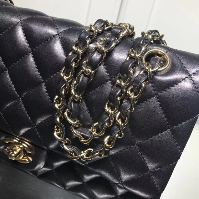 Chanel Classic Double Flap Bag Gold Hardware Lambskin Leather Spring Summer Act 2 2018 Collection Black