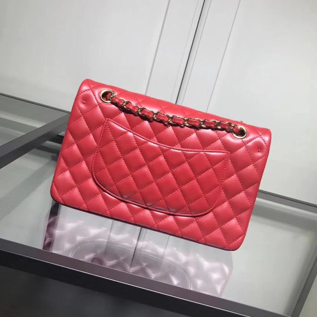 Chanel Classic Double Flap Bag Gold Hardware Lambskin Leather Spring Summer Act 2 2018 Collection Red