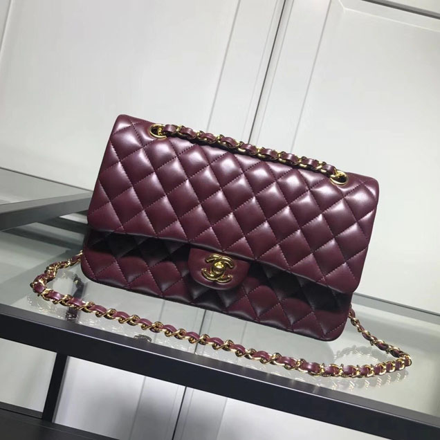 Chanel Classic Double Flap Bag Gold Hardware Lambskin Leather Spring Summer Act 2 2018 Collection Plum