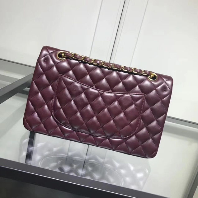 Chanel Classic Double Flap Bag Gold Hardware Lambskin Leather Spring Summer Act 2 2018 Collection Plum
