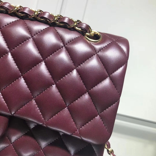 Chanel Classic Double Flap Bag Gold Hardware Lambskin Leather Spring Summer Act 2 2018 Collection Plum