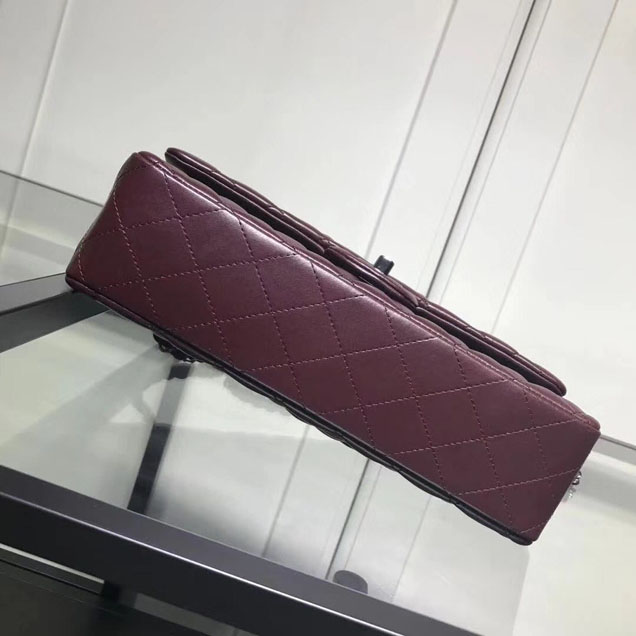 Chanel Classic Double Flap Bag Silver Hardware Lambskin Leather Spring Summer Act 2 2018 Collection Plum