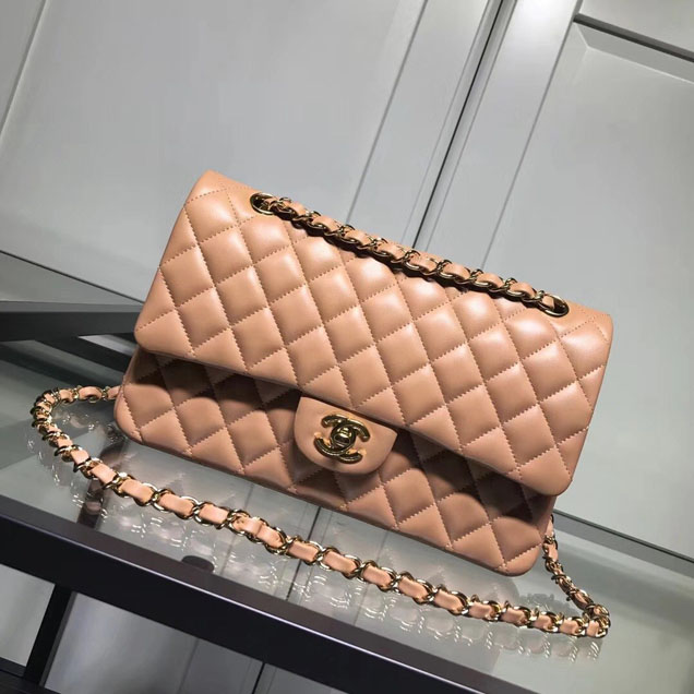 Chanel Classic Double Flap Bag Gold Hardware Lambskin Leather Spring Summer Act 2 2018 Collection Beige