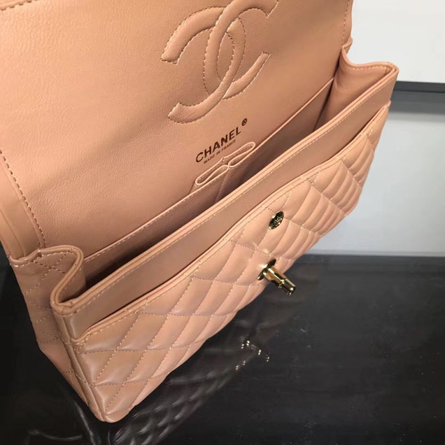 Chanel Classic Double Flap Bag Gold Hardware Lambskin Leather Spring Summer Act 2 2018 Collection Beige