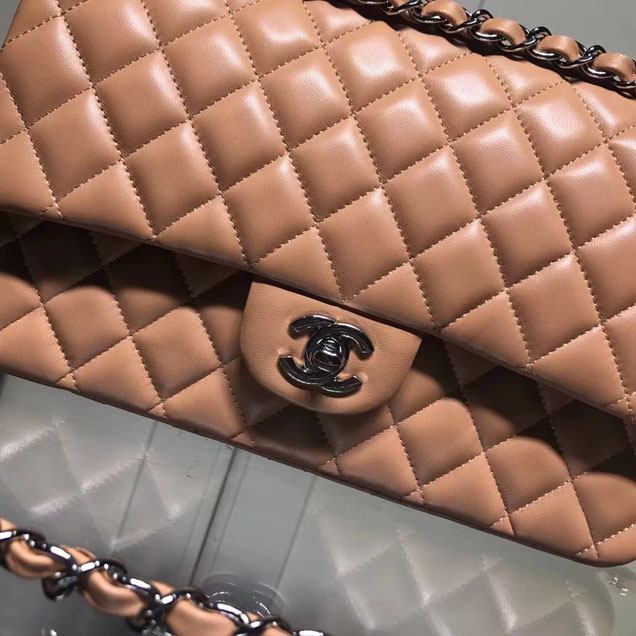 Chanel Classic Double Flap Bag Silver Hardware Lambskin Leather Spring Summer Act 2 2018 Collection Beige
