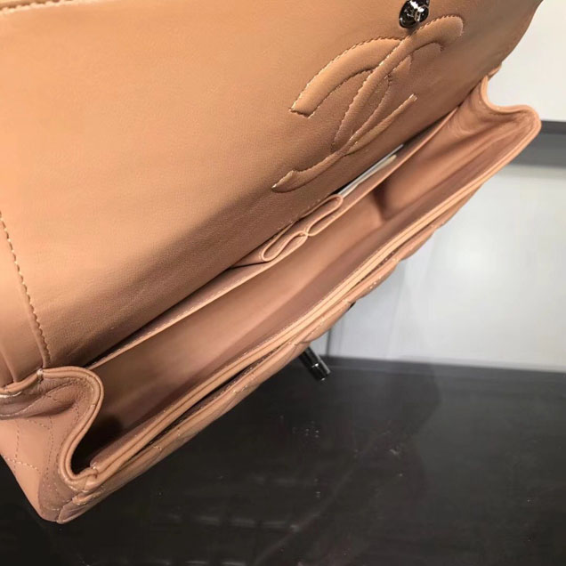 Chanel Classic Double Flap Bag Silver Hardware Lambskin Leather Spring Summer Act 2 2018 Collection Beige