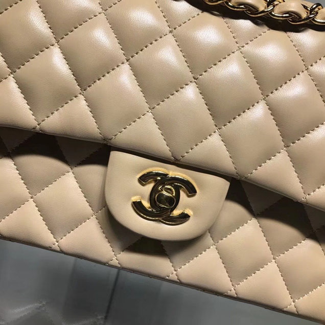 Chanel Classic Double Flap Bag Gold Hardware Lambskin Leather Spring Summer Act 2 2018 Collection Apricot