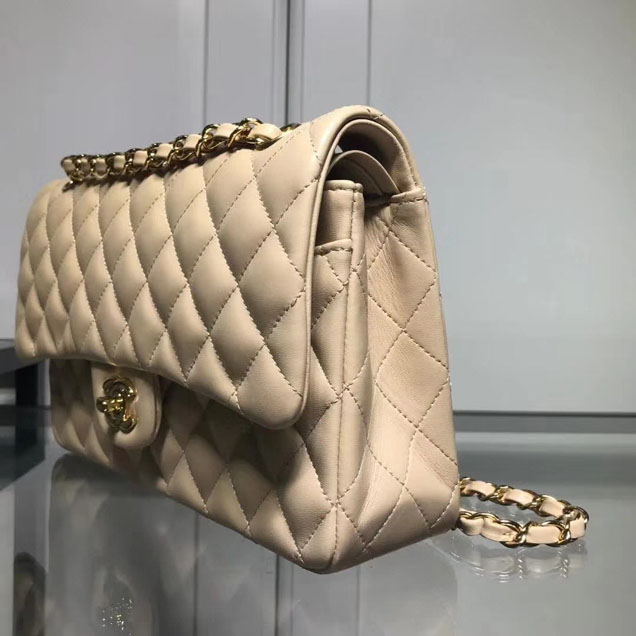 Chanel Classic Double Flap Bag Gold Hardware Lambskin Leather Spring Summer Act 2 2018 Collection Apricot