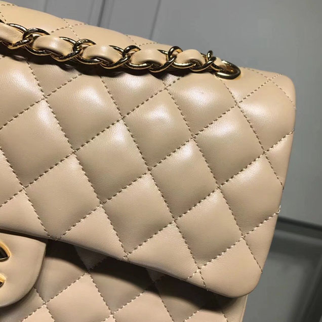 Chanel Classic Double Flap Bag Gold Hardware Lambskin Leather Spring Summer Act 2 2018 Collection Apricot