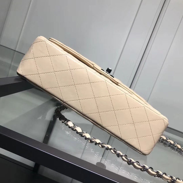 Chanel Classic Double Flap Bag Silver Hardware Lambskin Leather Spring Summer Act 2 2018 Collection Apricot
