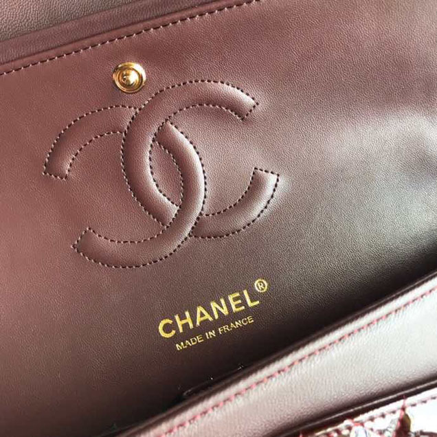Chanel Classic Double Flap Bag 25cm Gold Hardware Patent Lambskin Leather Spring Summer Act 2 2018 Collection Burgundy