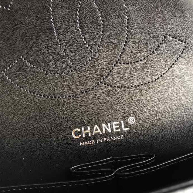 Chanel Classic Double Flap Bag 30cm Silver Hardware Patent Lambskin Leather Spring Summer Act 2 2018 Collection Black