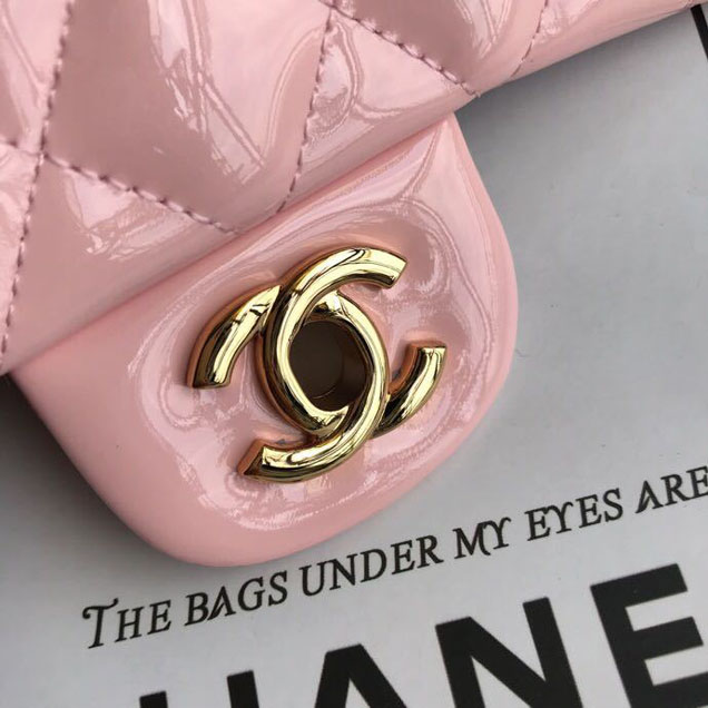 Chanel Classic Double Flap Bag 25cm Gold Hardware Patent Lambskin Leather Spring Summer Act 2 2018 Collection Pink