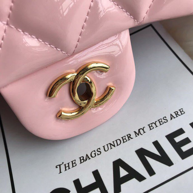 Chanel Classic Double Flap Bag 30cm Gold Hardware Patent Lambskin Leather Spring Summer Act 2 2018 Collection Pink