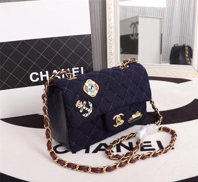 Chanel Original Mini Flap Bag A1116 Navy Blue