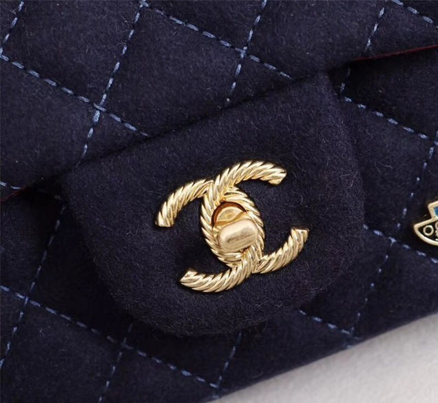 Chanel Original Mini Flap Bag A1116 Navy Blue