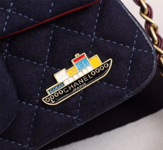 Chanel Original Mini Flap Bag A1116 Navy Blue