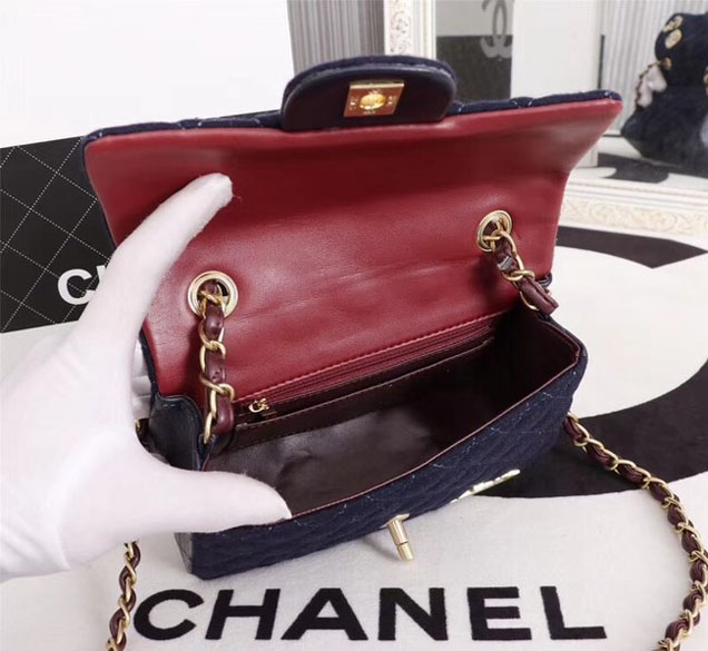 Chanel Original Mini Flap Bag A1116 Navy Blue
