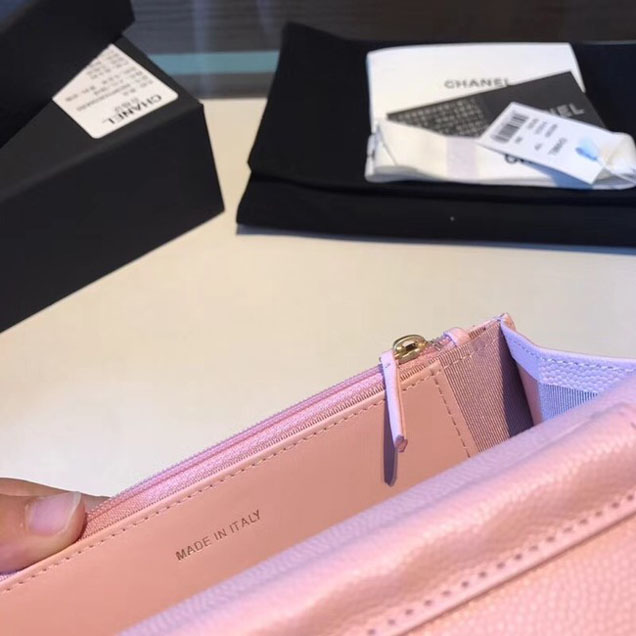 BOY CHANEL Wallet on Chain A80287 Pink