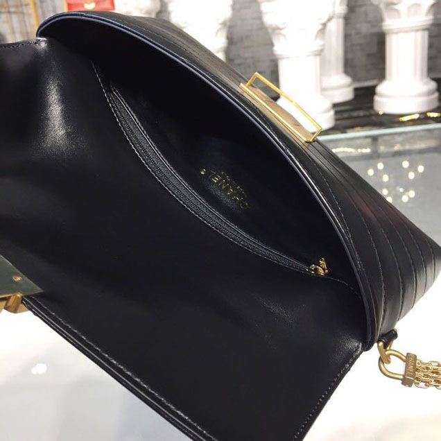 Chanel Chevron Calfskin Envelope Clutch Bag A57493 25cm Gold Hardware Lambskin Leather Metiers d鈥橝rt Paris-Hamburg 2018 Black