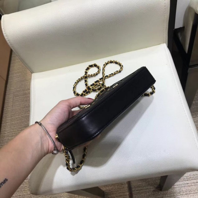 Chanel CC Filigree Grained Clutch with Chain Bag Black 2018