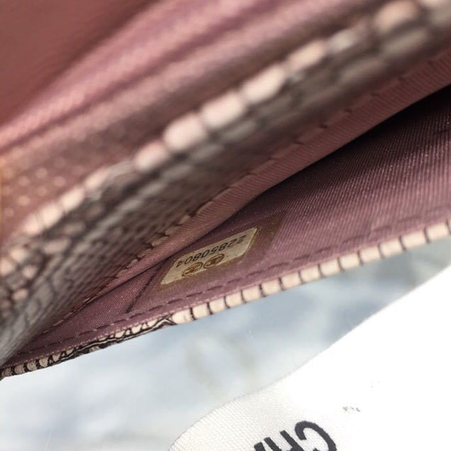 Chanel WOC Wallet on A Chain Bag 20cm Gold Hardware Lizard Skin Fall Winter 2018 Collection Pale Pink