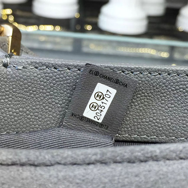 Chanel Grained Calfskin and Suede Flap Small Bag A57560 Gray 2018