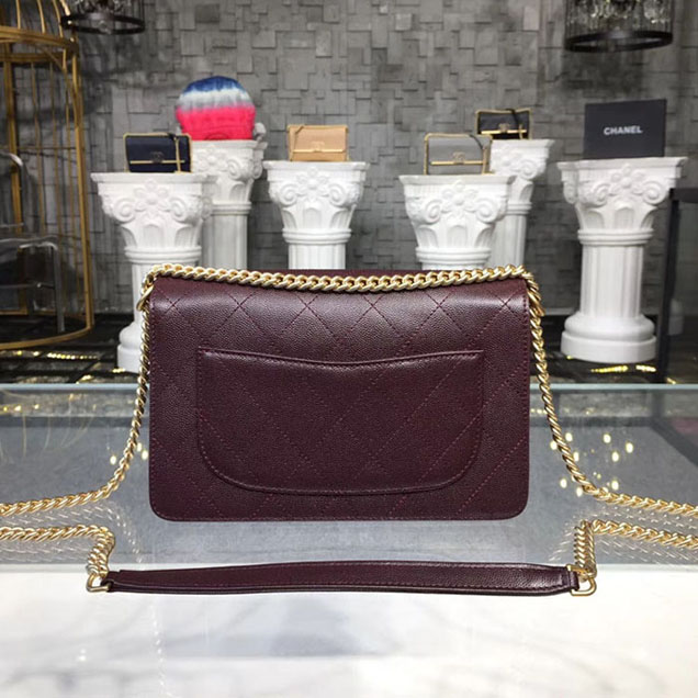 Chanel Grained Calfskin and Suede Flap Small Bag A57560 Burgundy 2018