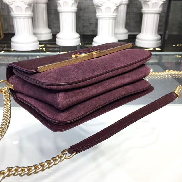 Chanel Grained Calfskin and Suede Flap Small Bag A57560 Burgundy 2018