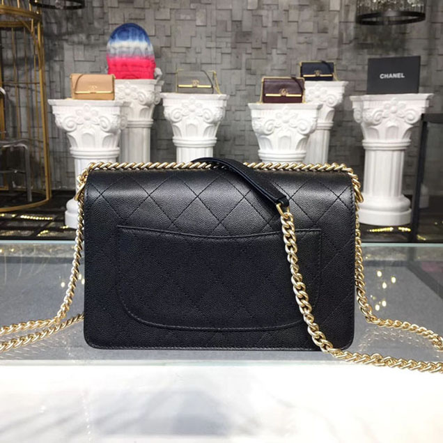 Chanel Grained Calfskin and Suede Flap Small Bag A57560 Black 2018