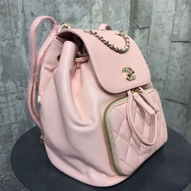 Chanel Grained Calfskin Business Affinity Backpack Bag A93748 Pink
